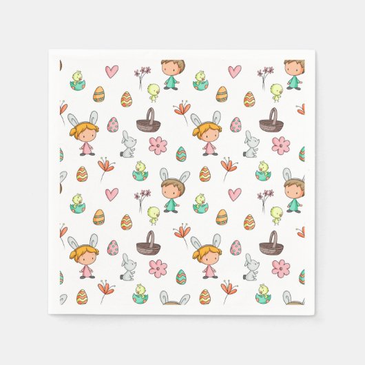 Leuke mooie Paaseieren Hunt Party Servet (Voorkant)