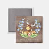 Leuke Moose Baby shower Favor Magnet (Voorkant / Achterkant)