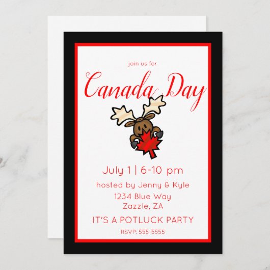 Leuke Moose Canada Dag Kaart (Voorkant / Achterkant)