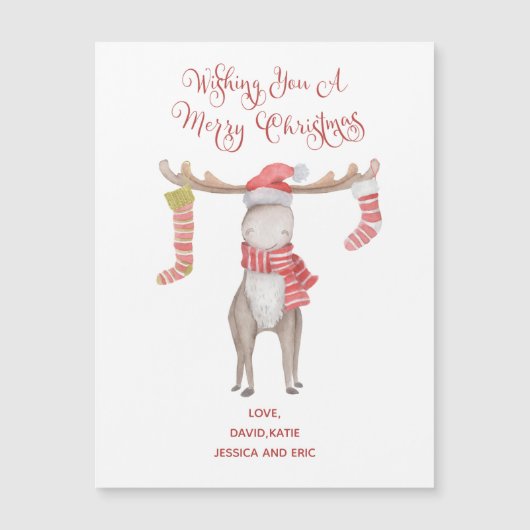 Leuke Moose Typografie Vrolijk Kerstfeest (Voorkant)