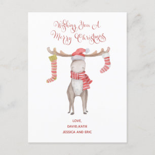 Leuke Moose Typografie Vrolijk Kerstfeest Feestdagenkaart