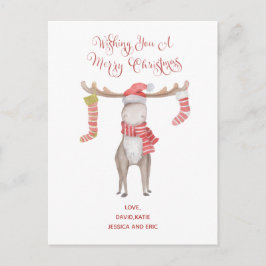 Leuke Moose Typografie Vrolijk Kerstfeest Feestdagenkaart