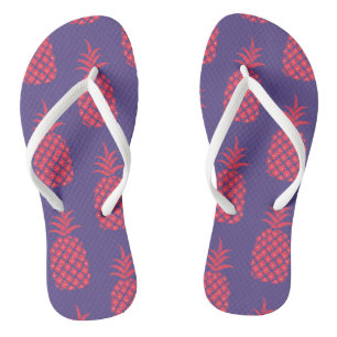 Leuke Mop Pineapple Kleurrijk Strand Paars Koraal Teenslippers