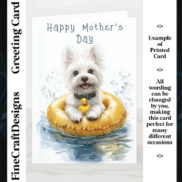 Leuke Mop Westie Hond Rubberen Ring CV5 Aangepaste Kaart