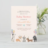 Leuke Moppige Hondenbaby Borrel Kaart (Staand voorkant)