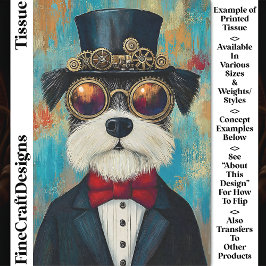 Leuke Moppige Steampunk Hond Met Hoge Hoed Z5 Deco Tissuepapier
