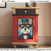 Leuke Moppige Steampunk Hond Met Hoge Hoed Z5 Deco Tissuepapier