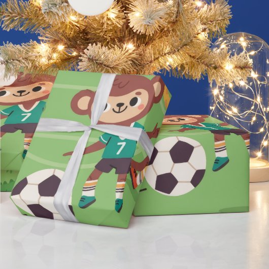 Leuke Moppige Voetbal Dieren Cadeaupapier (Feestdagen)