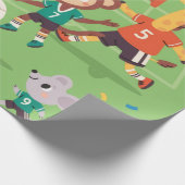 Leuke Moppige Voetbal Dieren Cadeaupapier (Hoek)