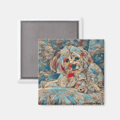Leuke Morkie Magnet van Koper (Voorkant / Achterkant)
