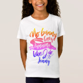 Leuke Motivatie Roze Paarse Run Bunny Script T-shirt (Voorkant)