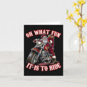 Leuke motorfiets biker opa Santa Rider Kerstmis Kaart (Gele Bloem)
