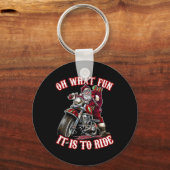 Leuke motorfiets biker opa Santa Rider Kerstmis Sleutelhanger (Voorkant)