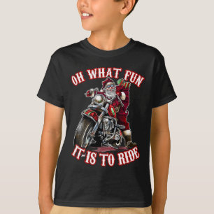 Leuke motorrijder opa kerstman ruiter kerstmis t-shirt