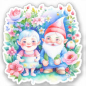 Leuke Mr en Mrs Clause Kerstmis Sticker (Voorkant)
