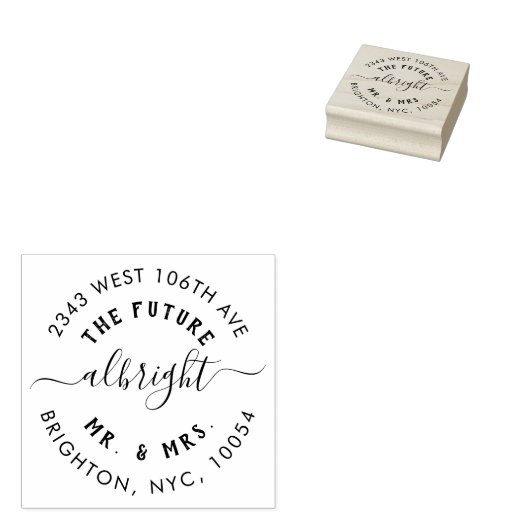 Leuke Mr & Mrs Bruiloft Aankondiging Retouradres Rubberstempel (Gestempeld)
