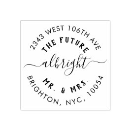 Leuke Mr & Mrs Bruiloft Aankondiging Retouradres Rubberstempel