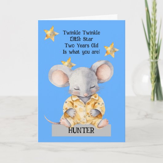 Leuke Muis 2e Verjaardag Kaart (Voorkant)