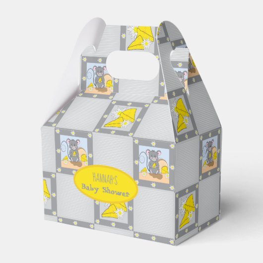 Leuke muis en kaas gender neutrale gunst box bedankdoosjes (Achterkant)