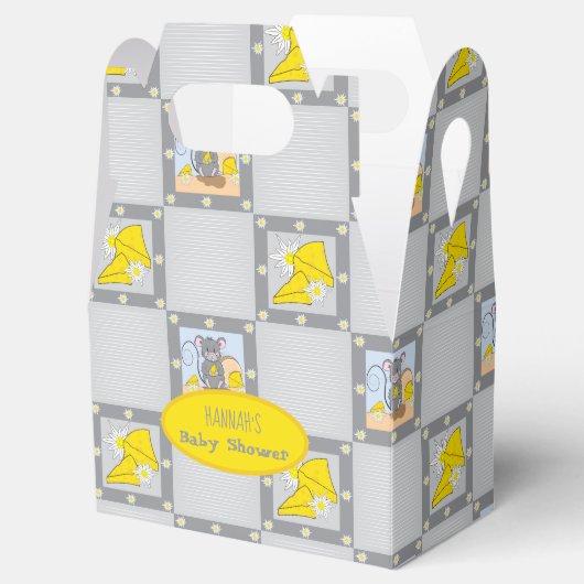 Leuke muis en kaas gender neutrale gunst box bedankdoosjes (Geopend)