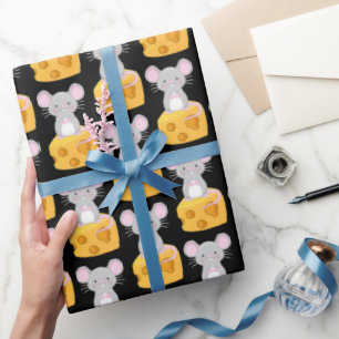Leuke muis en kaas patroon thema cadeaupapier