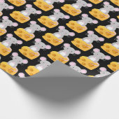 Leuke muis en kaas patroon thema cadeaupapier (Hoek)