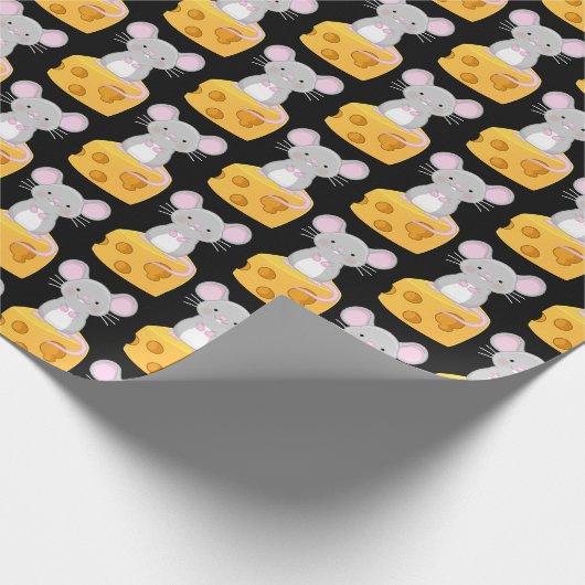 Leuke muis en kaas patroon thema cadeaupapier (Hoek)