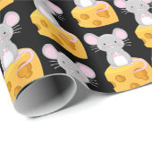 Leuke muis en kaas patroon thema cadeaupapier (Rol Hoek)