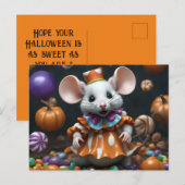Leuke muis Halloween gepersonaliseerde aangepaste  Feestdagenkaart (Voorkant / Achterkant)
