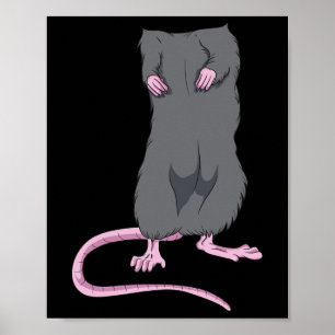 Leuke Muis Headless Halloween Rat Lichaam Gemakkel Poster