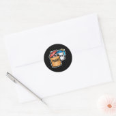 leuke muis in koekjespot ronde sticker (Envelop)