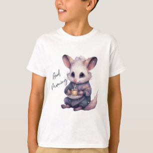 Leuke muis in pyjama met koffie. Rat en koffie T-shirt