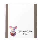 Leuke Muis met boek Notitieblok (Voorkant)