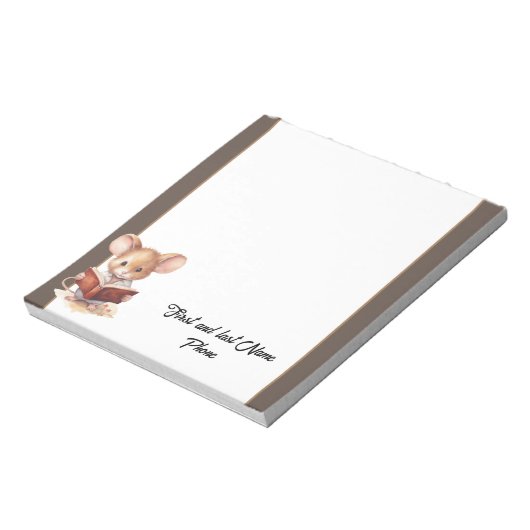 Leuke Muis met boek Notitieblok (Linkerzijde)
