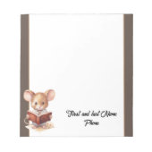 Leuke Muis met boek Notitieblok (Voorkant)
