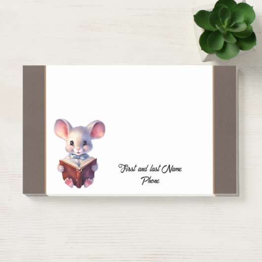 Leuke Muis met boek Post-it® Notes (Kantoor)