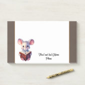 Leuke Muis met boek Post-it® Notes (Op bureau)