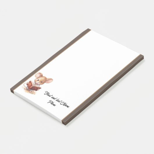 Leuke Muis met boek Post-it® Notes (Schuin)