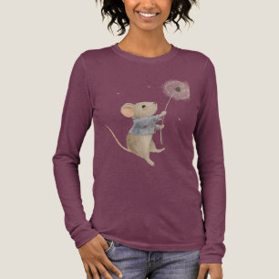 Leuke muis vliegt op een paardenbloem Tri-Blend shirt