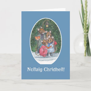 Leuke Muizen Carol Singers Scottish Gaelic Feestdagen Kaart