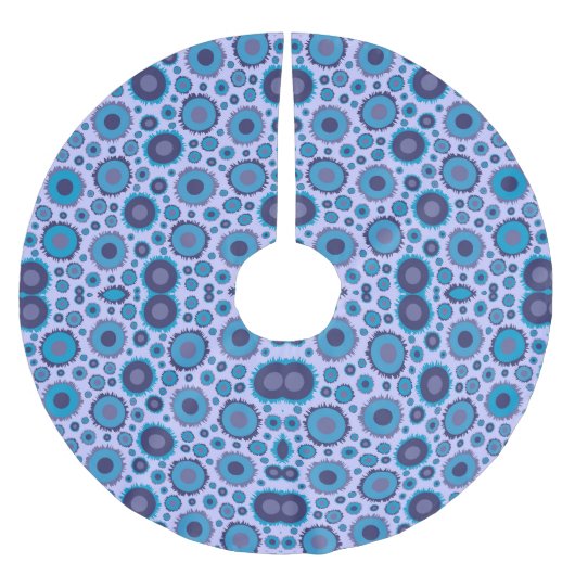 Leuke multi blauwe kleuren zonnen patronen kerstboom rok (Voorkant)