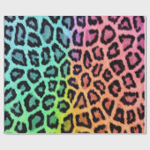 Leuke multi gekleurde luipaard print cadeaupapier (Vlak)