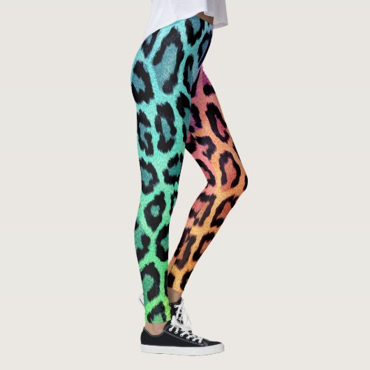 Leuke multi gekleurde luipaard print leggings (Rechts)