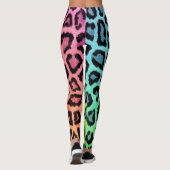 Leuke multi gekleurde luipaard print leggings (Achterkant)