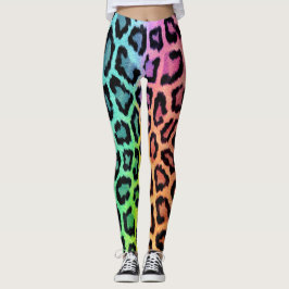 Leuke multi gekleurde luipaard print leggings