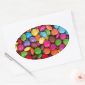 Leuke multi-kleurige snoeppatroon accessoire ovale sticker (Envelop)