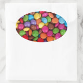 Leuke multi-kleurige snoeppatroon accessoire ovale sticker (Tas)