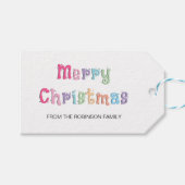 Leuke Multicolor Merry Christmas Gift Labels Cadeaulabel (Voorkant (Horizontaal))