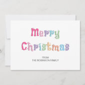 Leuke Multicolor Merry Christmas Holiday Kaart (Voorkant)