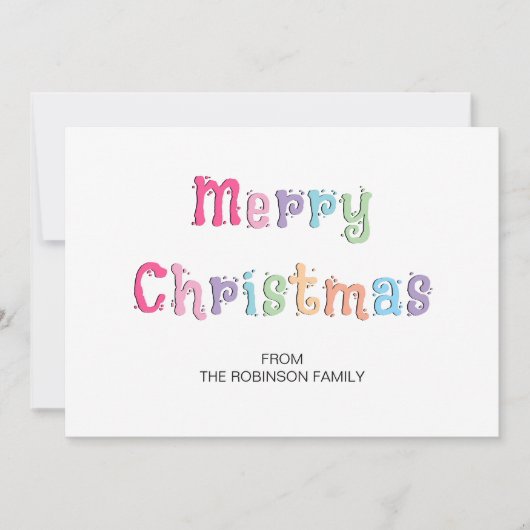 Leuke Multicolor Merry Christmas Holiday Kaart (Voorkant)